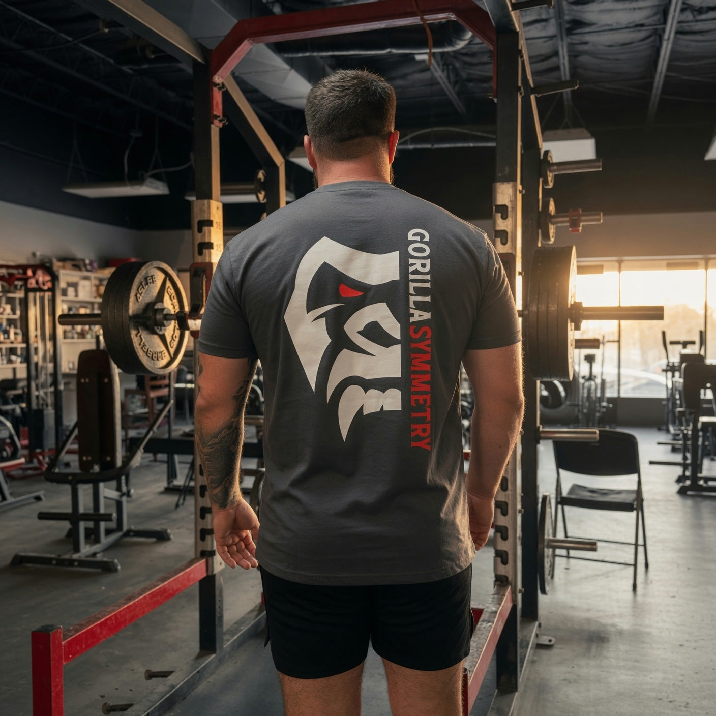 Classic Gorilla Symmetry T-Shirt in Heavy Metal